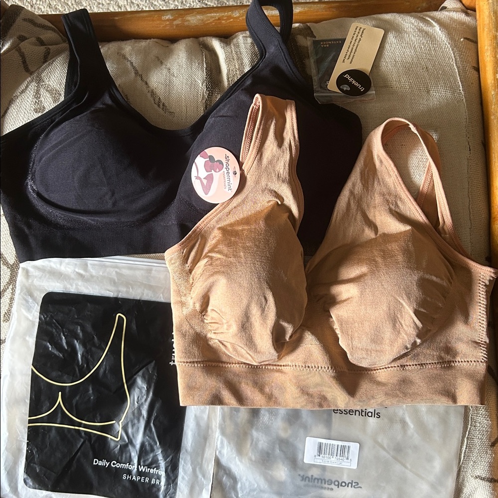 Shapermint Essentials and Truekind Everyday Wireless Shaping Bra. Two in Large